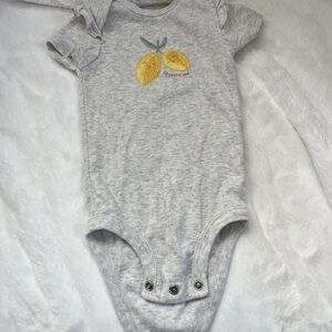 Gray Baby One Piece with Lemon Design
